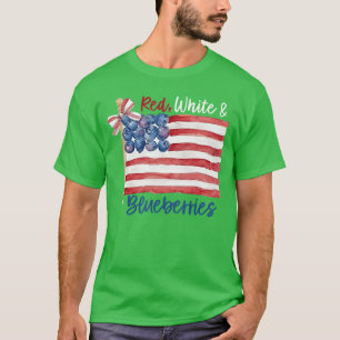 Rot Weiß und Blaubeeren Mädchen Junge T-Shirt