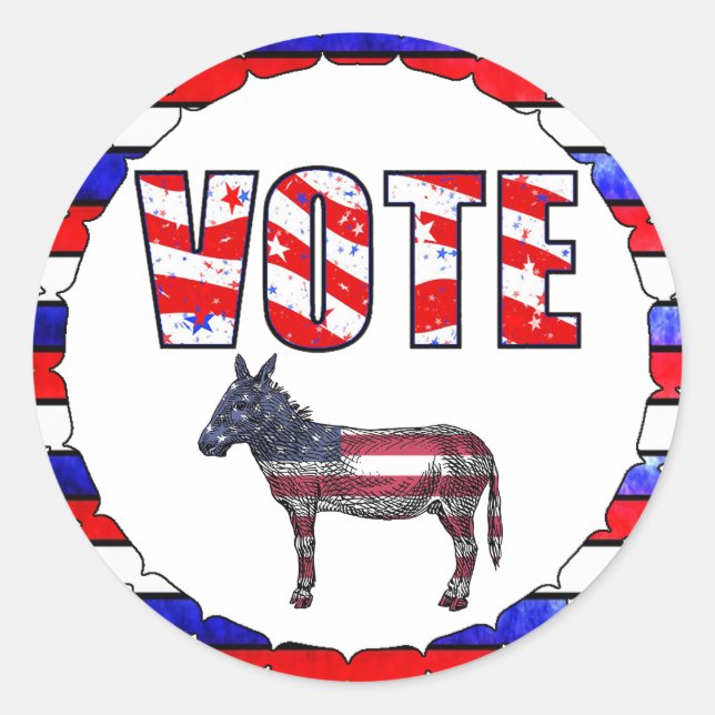 Rot-Weiß und blaue amerikanische Flagge Wählkleber Runder Aufkleber (Vorderseite)