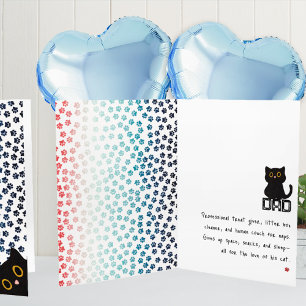 Rot Weiß und Blaue Pfoten Lustiger Schwarzer Katze Karte
