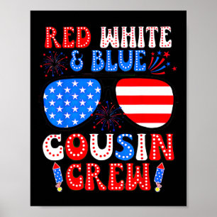 Rot-Weiß und Blauer Cousin Crew 4. Juli Cousin Poster