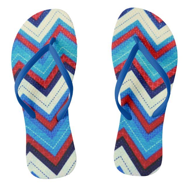 Rot-Weiß- und Blauer Flip-Flops Flip Flops (Fußbett)