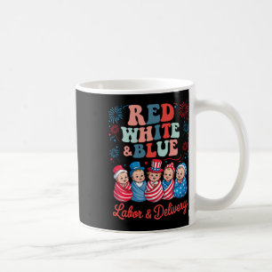 Rot-Weiß und Blauer Onkologie Krankenschwester Cre Kaffeetasse