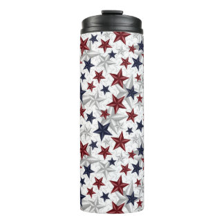 Rot weiß und Blauer Star gesprungen Thermosbecher