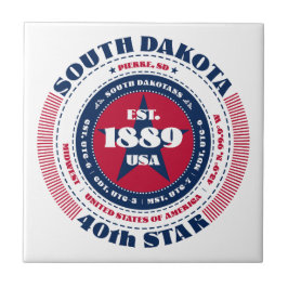 Rot, Weiß und Blauer Süddakota Keramik Tile Fliese