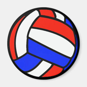 Rot-Weiß und Blauer Volleyball Magnet