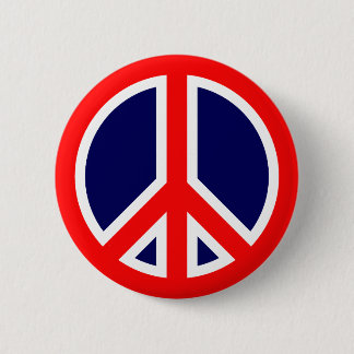 Rot, Weiß und Blaues Friedenszeichen Button