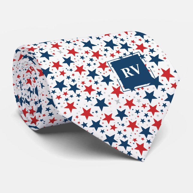 Rot-Weiß- und Blausteine Krawatte (Gerollt)