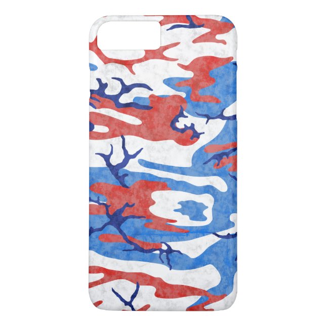 Rot-Weiß- und Blautönen-Camouflage Case-Mate iPhone Hülle (Rückseite)