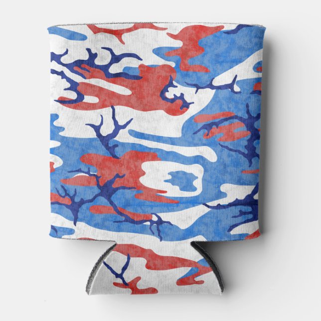 Rot-Weiß- und Blautönen-Camouflage Dosenkühler (Vorderseite)