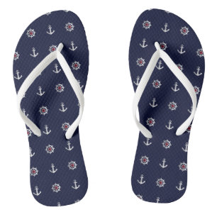 Rot-Weiß- und Blautönmuster Flip Flops
