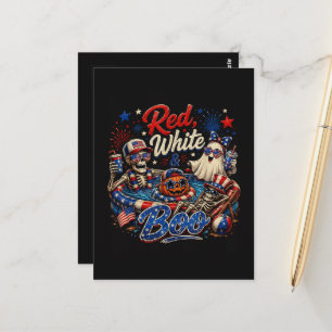 Rot Weiß Und Boo Patriotisch 4. Juli Postkarte