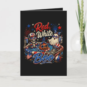 Rot Weiß Und Boo Patriotischer 4. Juli Feiertagskarte