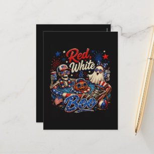 Rot Weiß Und Boo Patriotischer 4. Juli Feiertagspostkarte