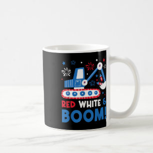 Rot weiß und Boom 4. Juli Bagger Patriotic Kaffeetasse