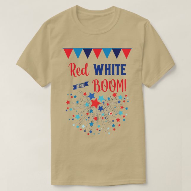 Rot weiß und BOOM T-Shirt (Design vorne)