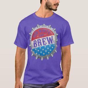 Rot weiß und braun 4. Juli Craft Biervater T-Shirt