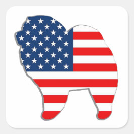 ROT-WEISS- UND CHOW-Aufkleber Quadratischer Aufkleber