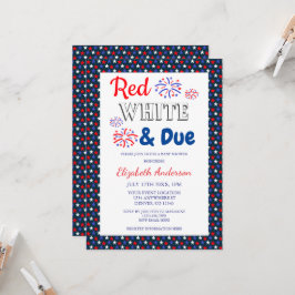 Rot, Weiß und Due Baby Dusche Einladung