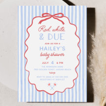 Rot Weiß und Fällig 4. Juli Baby Shower
