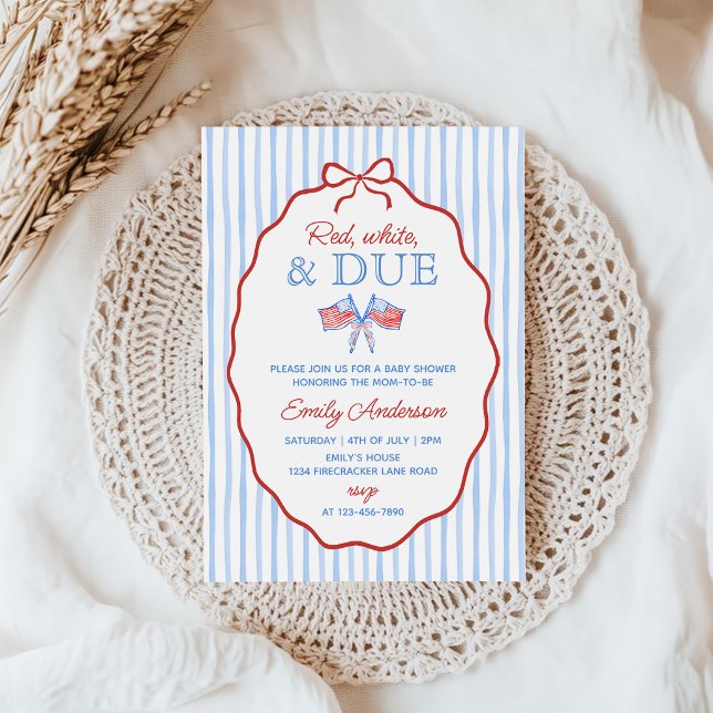 Rot, Weiß und Fällig 4. Juli Babyshower Einladung (Von Creator hochgeladen)