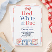 Rot Weiß und Fällig Baby-Blöcke Sommer-Baby-Party