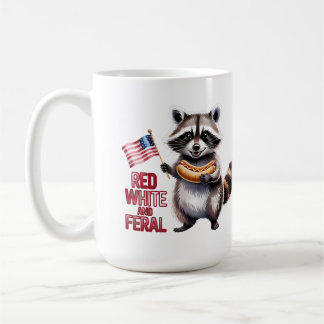 Rot, Weiß und Ferse und Freier Raccoon Kaffeetasse