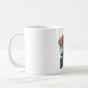 Rot-Weiß und fett-braun-Design Kaffeetasse