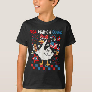 Rot Weiß Und Gans 4. Juli Patriotische Gans Wo T-Shirt