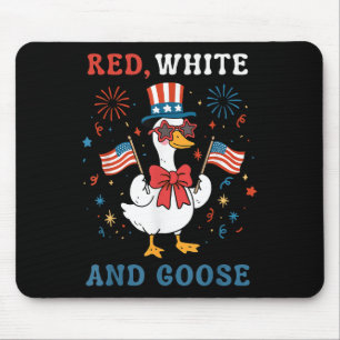 Rot Weiß Und Gans Groovy Alberne Gans Usa-Flagge F Mousepad