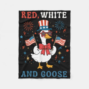 Rot Weiß Und Gans Groovy Verrückte Gans Usa-Flagge Fleecedecke