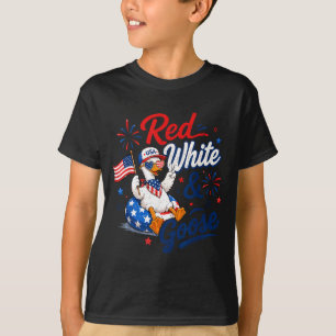 Rot Weiß Und Gans Lustig 4. Juli Patriotisch T-Shirt