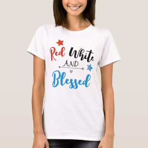 Rot weiß und gesegnet T-Shirt