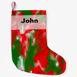 Rot, Weiß und Grün Abstrakt Kleiner Weihnachtsstrumpf