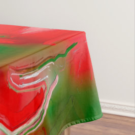 Rot, Weiß und Grün Abstrakt Tischdecke