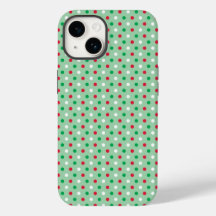 Rot, Weiß und Grün Polka Dots Handy Case