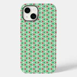 Rot, Weiß und Grün Polka Dots Handy Case
