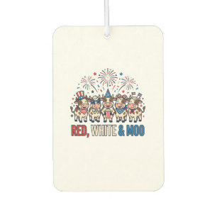 Rot Weiß und Moo Patriotische Kuh Vintage-Shirt_1 Autolufterfrischer