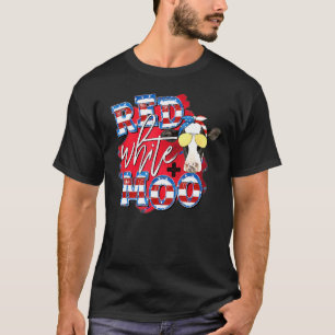 Rot Weiß und Muh Patriotische Kuh USA-Flagge 4. Ju T-Shirt