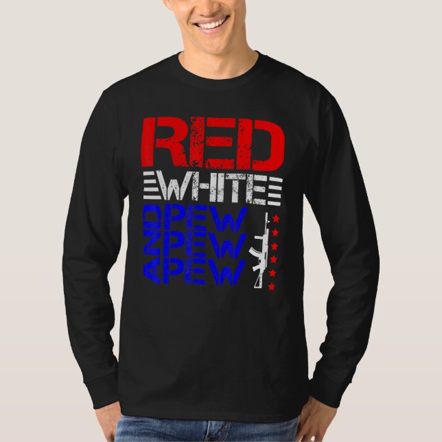 Rot weiß und Pew Pew T-Shirt (Vorderseite)