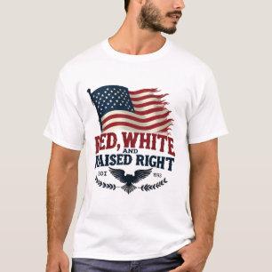 Rot, Weiß und rechts aufgewachsen mit amerikanisch T-Shirt
