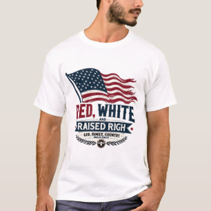 Rot, Weiß und rechts oben: Gott, Familie, Land T-Shirt