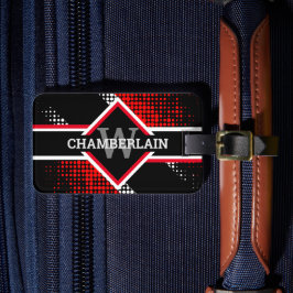 Rot, weiß und schwarz gepäckanhänger