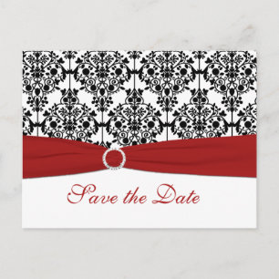 Rot, Weiß und Schwarz - Postkarte zur Hochzeitsein