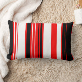 Rot, weiß und schwarz Streifen Lendenkissen