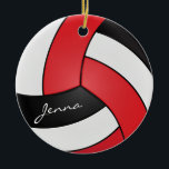 Rot, Weiß und Schwarz 🏐 Volleyball - Persönlich g Keramik Ornament<br><div class="desc">Volleyball Sport Spieler Weihnachtsschmuck. Beeindrucken Sie jeden Volleyballspieler, Coach, Fan, etc... Mit diesem scharfen, roten, schwarzen und weißen Design, das für Sie bereit ist, sich zu personalisieren. ⭐ Dieses Produkt ist zu 100% benutzerdefinierbar. *****Klicken Sie auf die SCHALTFLÄCHE ANKLICKEN, um hinzuzufügen, zu löschen, zu verschieben, zu verändern, umzudrehen, zu drehen,...</div>