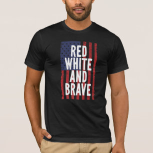 Rot weiß und tapfer 4. Juli Unabhängigkeitstag T-Shirt