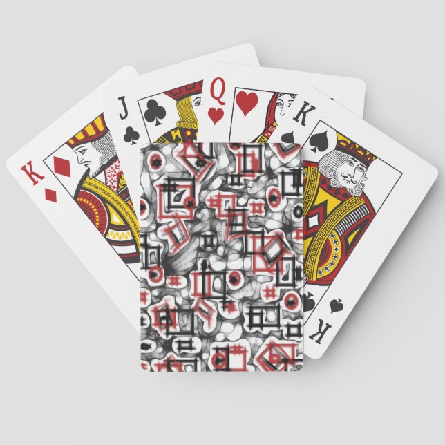 Rot, Weiß und überall gespielt Spielkarten (Rückseite)