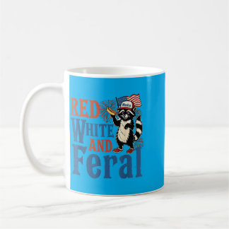 Rot Weiß Und Verwilderter Lustiger Waschbär Amerik Kaffeetasse