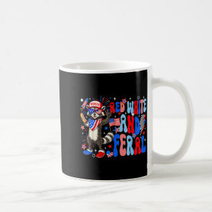 Rot Weiß und Verwilderter USA Waschbär 4. Juli Mer Kaffeetasse