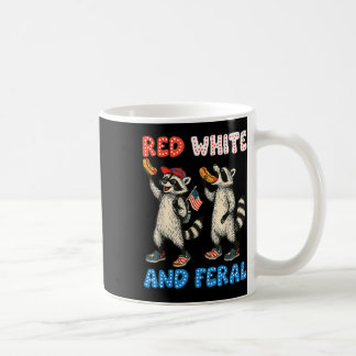 Rot Weiß Und Wild Lustig Süß Waschbär 4. Juli Kaffeetasse